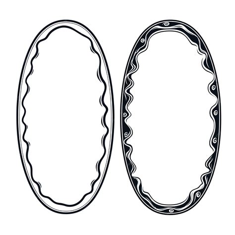 Collection set of vector squiggle lines oval frame | Premium AI ...