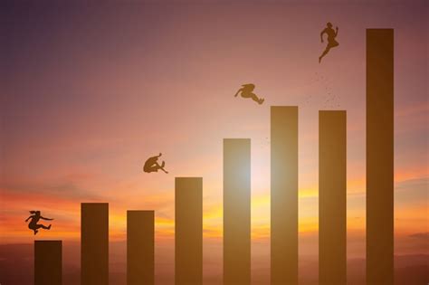 Silhouette statistics business graph bar chart concept | Premium Photo