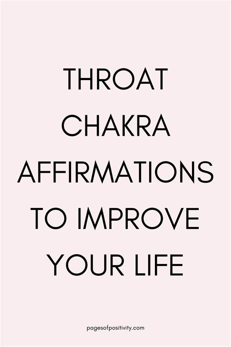 Use These Throat Chakra Affirmations to Improve Your Life in 2024 ...