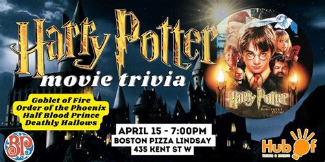 HARRY POTTER Trivia Night - Movies 4-7 - Boston Pizza (Lindsay), Boston ...