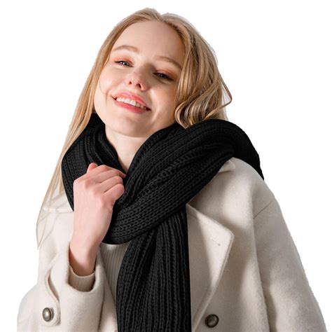 Mifelio Scarf for Women Warm Winter Scarf Unisex Polyester Fleece Scarf ...