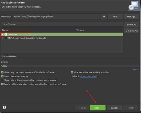 PyDev Install 的图像结果