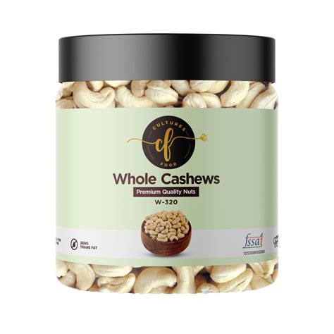 CULTURES FOOD W320 Whole Crunchy Cashew Kaju (500g), Immunity Booster ...