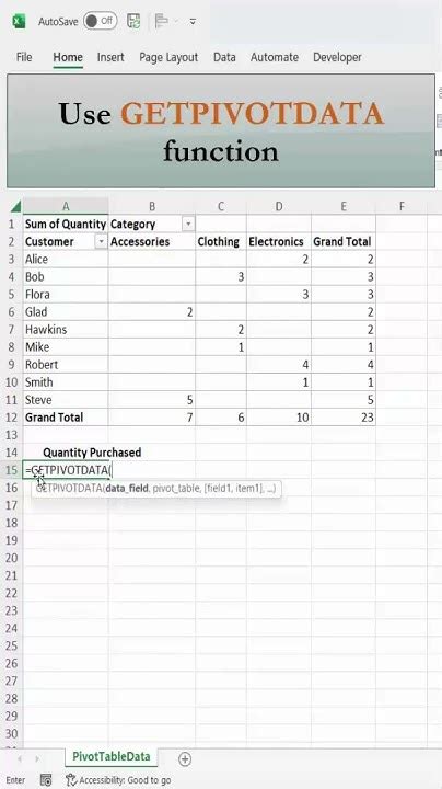 Image result for Getpivotdata Advanced