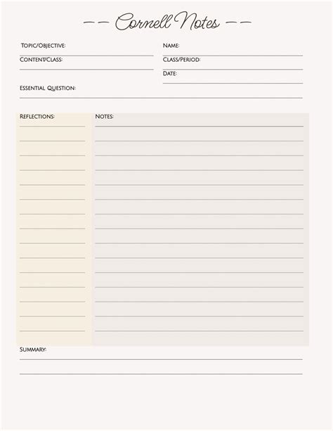 Free Aesthetic Cornell Notes Google Docs Template