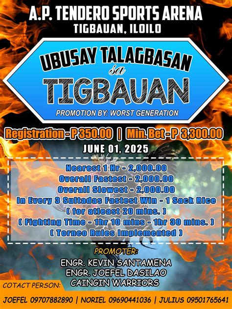 Pauwak at Tigbauan Cockpit Arena, A.P Tendero Sports Arena, Iloilo, 1 ...
