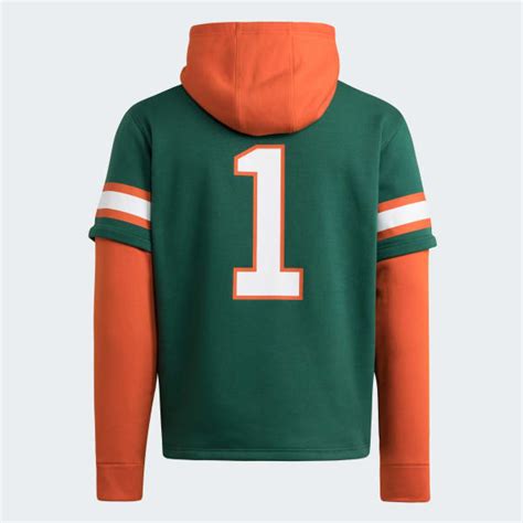 adidas Miami Hurricanes Football Jersey Hoodie - Green | Free Shipping ...