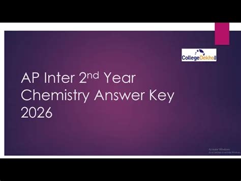 AP Inter 2nd Year Chemistry Answer Key 2026 (OUT) LIVE: Unofficial Key ...