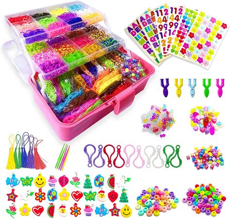 Rubber Bands Kit, 15000 Colorful Loom Bands with Charms, Beads, & DIY ...