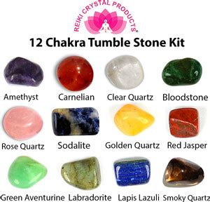 REIKI CRYSTAL PRODUCTS 12 Tumble Stone Set of Green Aventurine, Yellow ...