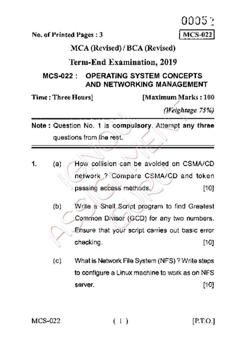 MCS-022 question paper - 0035 No. of Printed Pages : 3 MCS- MCA ...