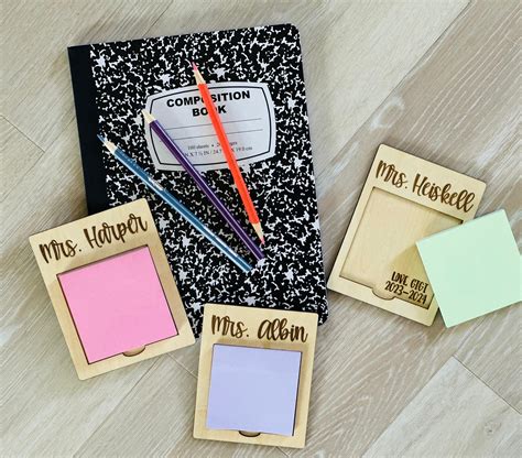 Personalized Post It Note Holder Engraved Teacher Gift - Etsy