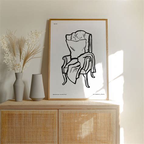 Bohemian Chair : Buy Best Framed Line Art Painting Online – Dessine Art