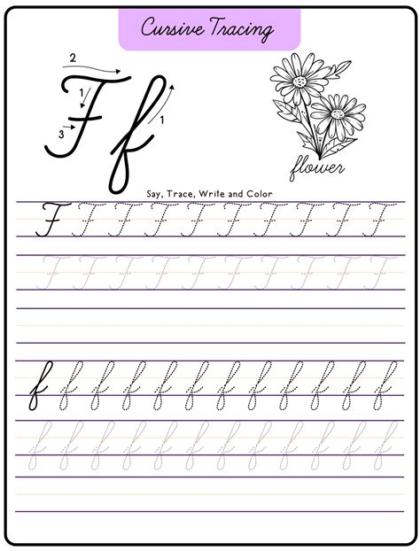 How to Write a Cursive F (Free Printable)