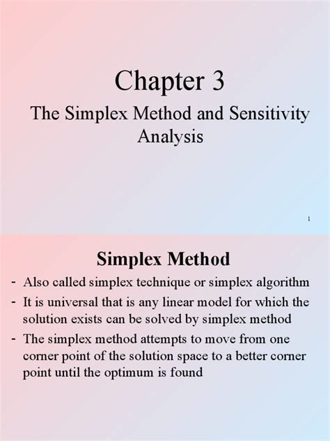 Image result for The Simplex Method and Sensitivity Analysis