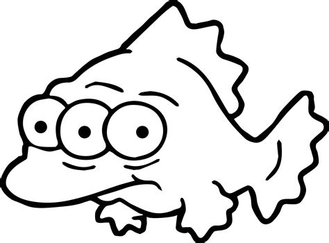 Three Eye Fish The Simpsons Coloring Page - Wecoloringpage.com