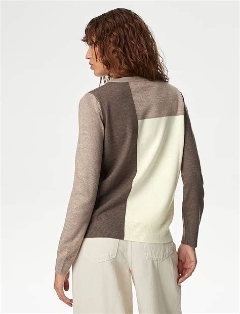 Buy Supersoft Colour Block Crew Neck Jumper at Marks & Spencer