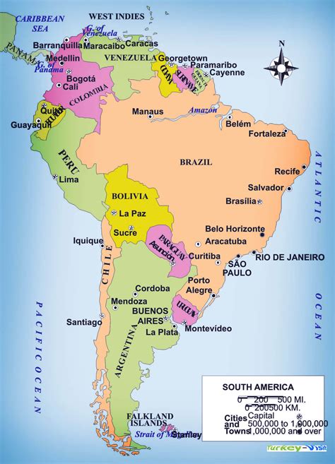 Latin America Map Countries And Capitals - Hayley Drumwright