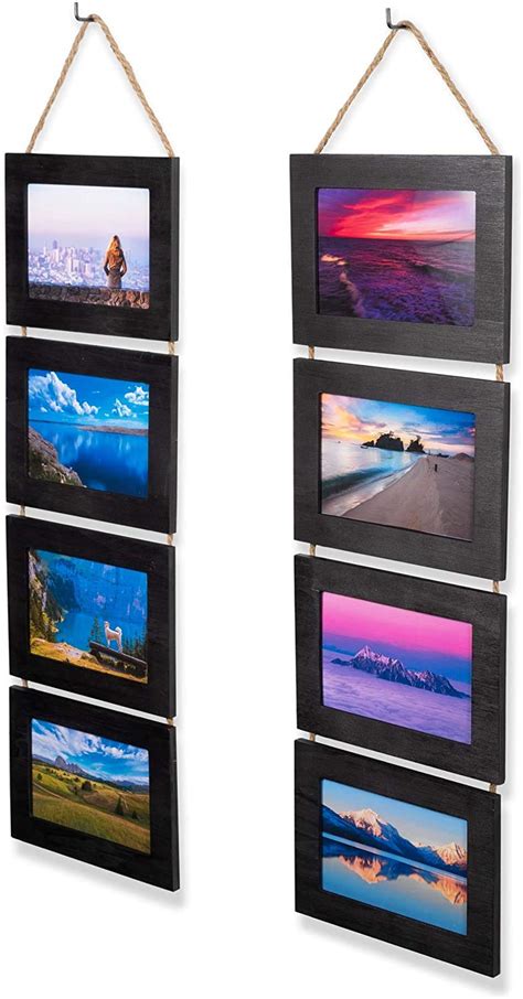 DESI FRAME Wood Photo Collage Picture Frame Black Finish Total 8 ...