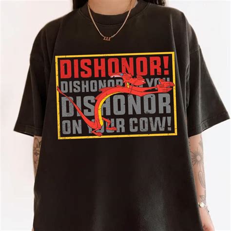 Vintage Mushu Dragon Dishonor On Your Cow Shirt - Wondermento