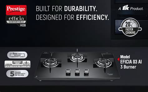 Prestige Efficia Convertible 3 Burner Glasstop Hob|One-Touch Advance ...