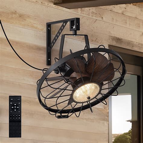 Liwidu 20inch Industrial Wall Mount Ceiling Fans with Lights Plug in ...