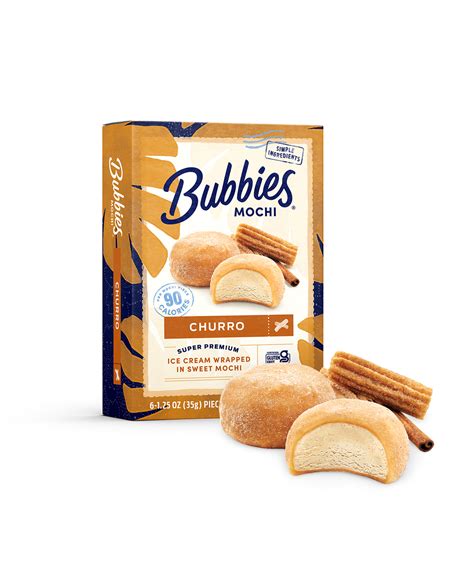 Churro Mochi Ice Cream 6pk - Bubbies Ice Cream