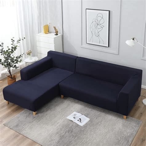 HOKIPO Stretchable Sofa Cover 3 Seater and 2 Seater, Navy Blue (AR-4279 ...