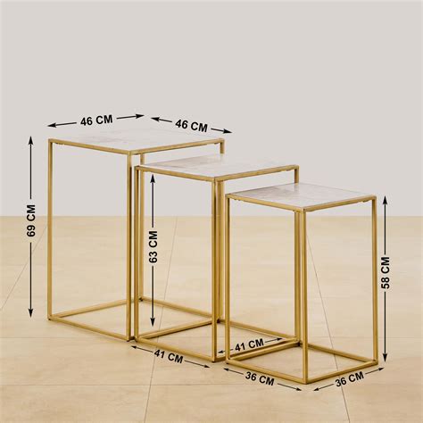 Buy Montford Marble Top Nest of 3 Tables - Gold from Home Centre at ...