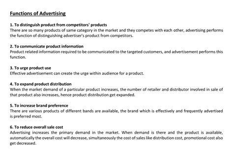 Classification of Advertising - Functions of Advertising 1. To ...
