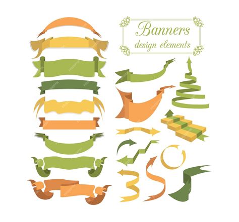 Premium Vector | Set of retro ribbons and arrows banner sticker Vector ...