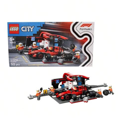 LEGO 60443 Ferrari F1 ® Racing Onderhoudsstation City Series 2025 ...