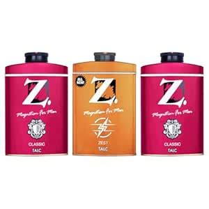 Z Men's Classic Talc 100g X 2 and Zest Talc 100g, Musky & Fresh ...