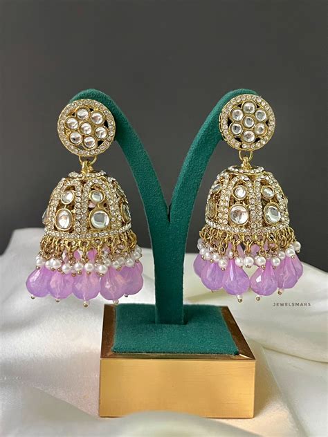 Jasmine Purple Jhumkas – Jewelsmars