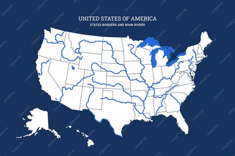 Premium Vector | Cartographic map of united states of america with ...