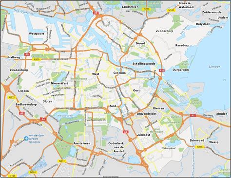 Map of Amsterdam, Netherlands - GIS Geography