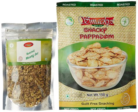 Smackys Moong JOR with Snacky Pappadom, 150g+150g : Amazon.in: Grocery ...