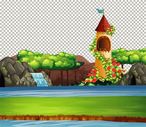 Natuur buitenlandschap transparant | Gratis Vector