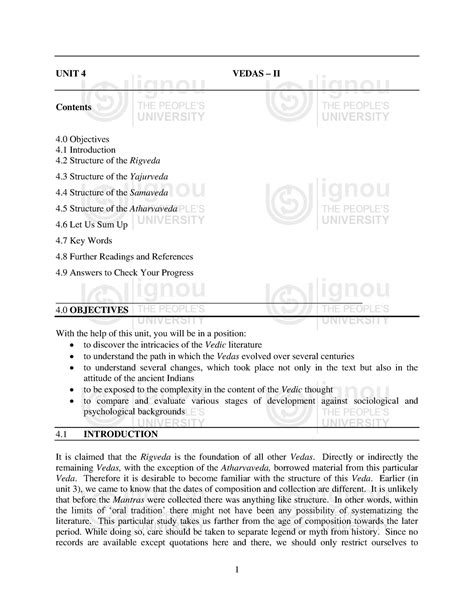 Vedas 2 - UNIT 4 VEDAS – II Contents 4 Objectives 4 Introduction 4 ...