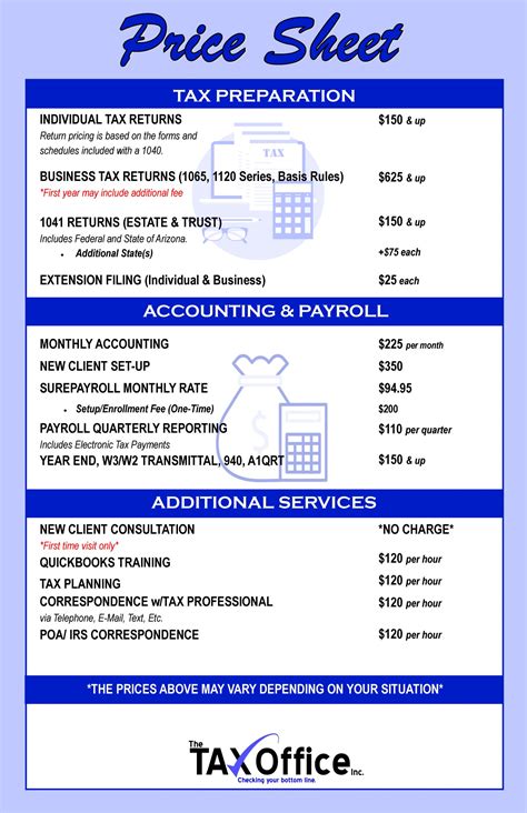 Pricing - The Tax Office Inc.