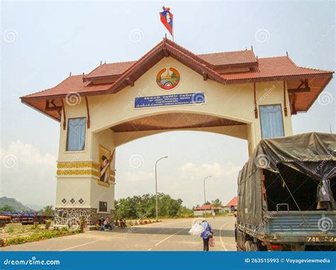 Border Crossing at Dansavan, Laos Editorial Stock Photo - Image of border, transportation: 263515993