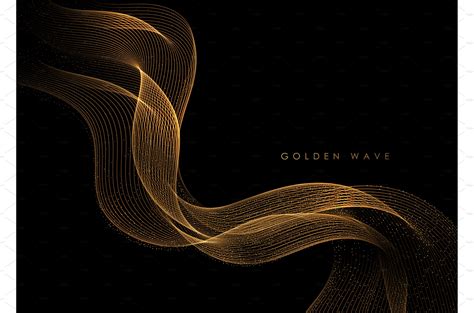 Abstract Gold Waves. Shiny golden | Vector Graphics ~ Creative Market