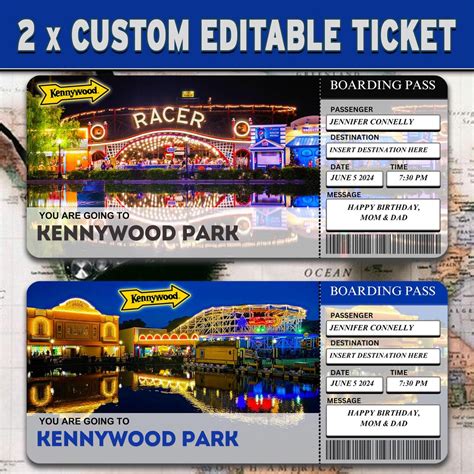 Printable Kennywood Ticket Theme Park Surprise Ticket, Gift Reveal ...