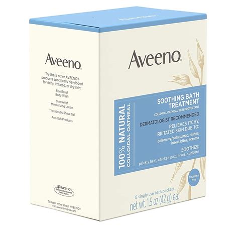 Aveeno Soothing Bath Treatment with 100% Natural Colloidal Oatmeal - Relief for Dry, Itchy Skin ...