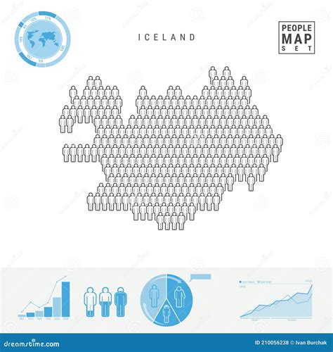 Iceland People Icon Map. Stylized Vector Silhouette of Iceland ...