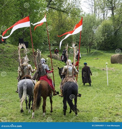 A Man in Vintage Poland Armor with Wings. Polish Winged Hussars ...