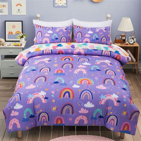 Amazon.com: Holawakaka Boho Rainbow Twin Comforter Set with Sheets, 5 ...
