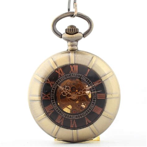 Buy Semi-automatic mechanical pocket watch retro clamshell magnifying ...