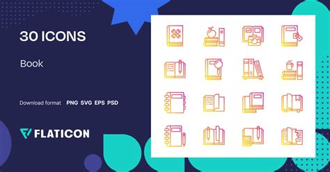 Book Icon Pack | Gradient | 30 .SVG Icons