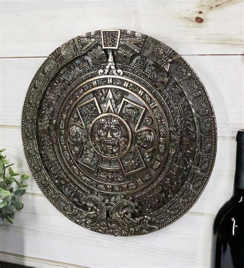 Buy Ebros Gift Bronzed Mexica Aztec Solar Xiuhpohualli and ...